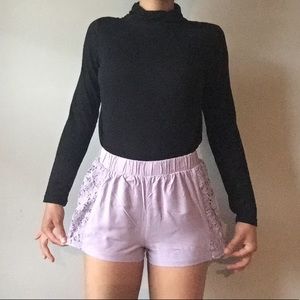 Purple Floral Shorts